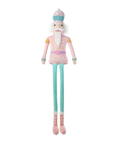 Glitzhome 60" Christmas Oversized Fabric Nutcracker With Dangle Legs In Multi
