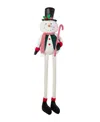 Glitzhome 60" Christmas Oversized Fabric Snowman With Dangle Legs In Multi