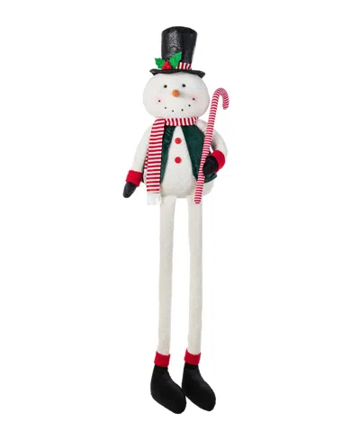 Glitzhome 60" Christmas Oversized Fabric Snowman With Dangle Legs In Multi