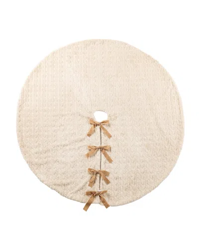 Glitzhome 60" Deluxe Reversible Christmas Tree Skirt In Multi