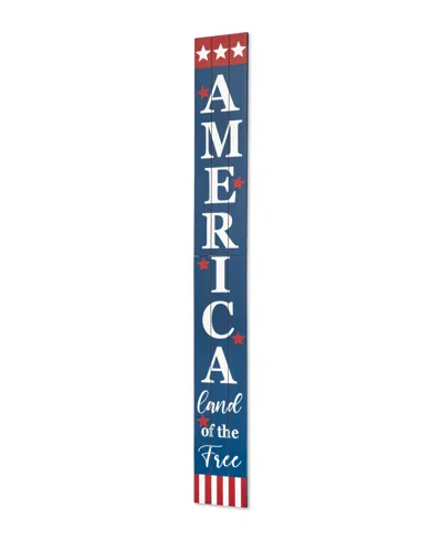 Glitzhome 60" H Wooden Patriotic, Americana Porch Sign In Multi