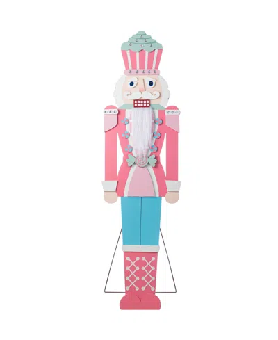 Glitzhome 60" Wooden Christmas Nutcracker Porch Decor In Multi