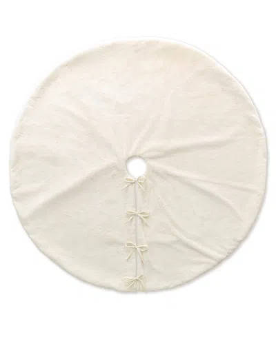 Glitzhome 60"d Oversized Faux Fur Christmas Tree Skirt In White