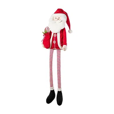 Glitzhome 60"h Christmas Oversized Fabric Santa Christmas Figurine In Multi