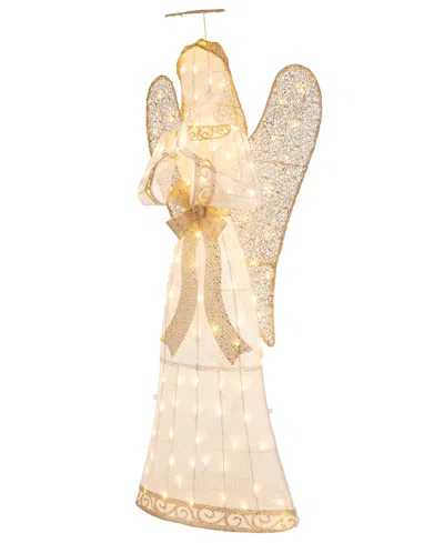 Glitzhome 63" Glittered Fabric Angel Decor In Gold