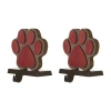 Glitzhome 6.5" Paw Christmas Stocking Holder - Set Of 2 In Red