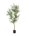 Glitzhome 6ft. Faux Olive Tree In Pot In Multi