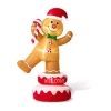 Glitzhome 6ft Lighted Gingerbread Man Christmas Inflatable In Brown
