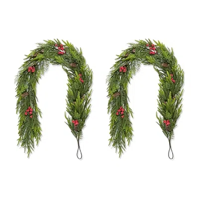 Glitzhome 6ft Pe Dripping 2-pc. Wreath In Green