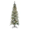 Glitzhome 7 1/2 Ft Pre-lit Pencil Spruce Christmas Tree In Green