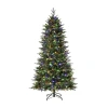 Glitzhome 7 Foot Pre-lit Fir Christmas Tree In Green
