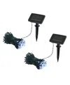 Glitzhome 72' Set Of 2 Solar String Light With 200 Led Lights In Black