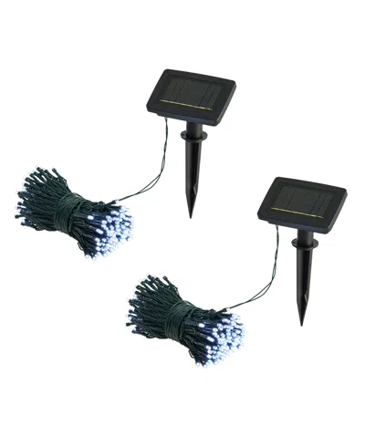 Glitzhome 72' Set Of 2 Solar String Light With 200 Led Lights In Black