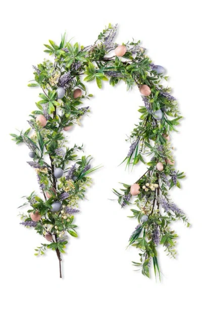 Glitzhome 72"l Easter Egg & Lavender Garland In Green
