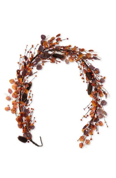 Glitzhome 72"l Fall Eucalyptus Berry Garland In Brown