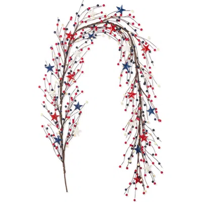 Glitzhome 72"l Patriotic Americana Stars & Berry Garland In Multi