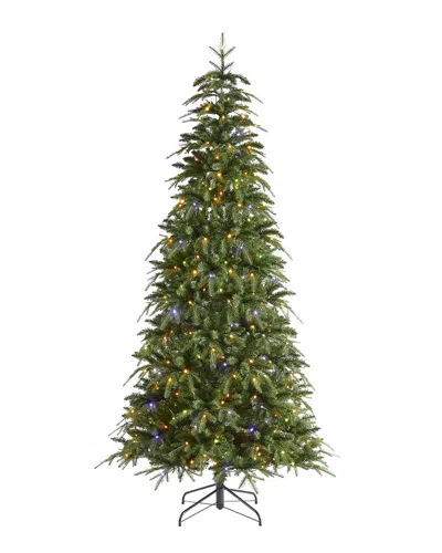 Glitzhome 7.5ft Deluxe Pre-lit Green Slim Fir Christmas Tree