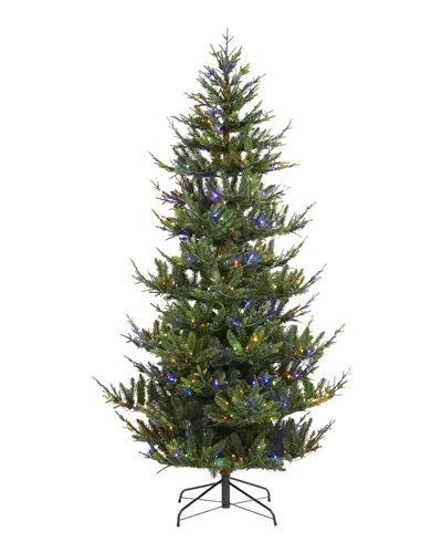 Glitzhome 7.5ft Deluxe Pre-lit Upward Slim Fir Christmas Tree In Green