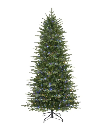 Glitzhome 7.5ft Pre-lit Full Memory Wire Fir Christmas Tree In Green