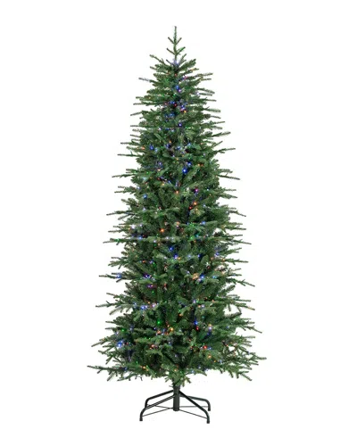 Glitzhome 7.5ft Pre-lit Slim Fir Christmas Tree In Green