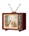 Glitzhome 7.5"l Lighted Tv With Snowman Waterglobe In Multi
