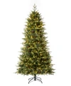 Glitzhome 7ft Pre-lit Green Fir Artificial Christmas Tree With 500 Led Lights, Multi-color, Remote Controller In Green