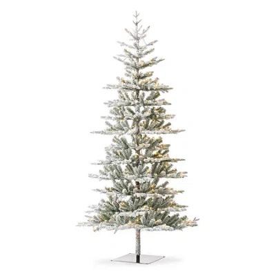 Glitzhome 8 Ft Pre-lit Fir Artificial Christmas Tree In Green