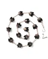 Glitzhome 8.5' Faux Copper Lotus Shaped Rain Chain With V-shaped Gutter Clip In Black