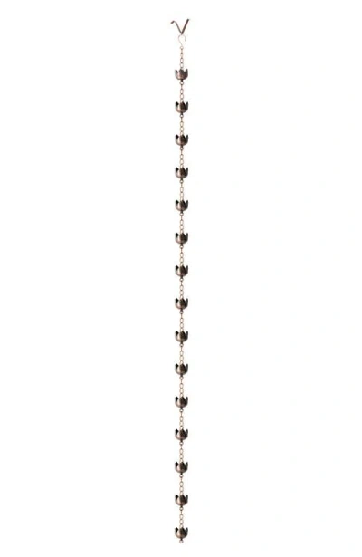 Glitzhome 8.5ft 15-piece Faux Copper Lotus Shaped Rain Chain With V-shaped Gutter Clip In Brown