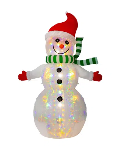 Glitzhome 8ft Lighted Inflatable Icy Snowman Decor In Multi