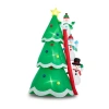 Glitzhome 8ft Lighted Snowman Tree Christmas Inflatable In Green
