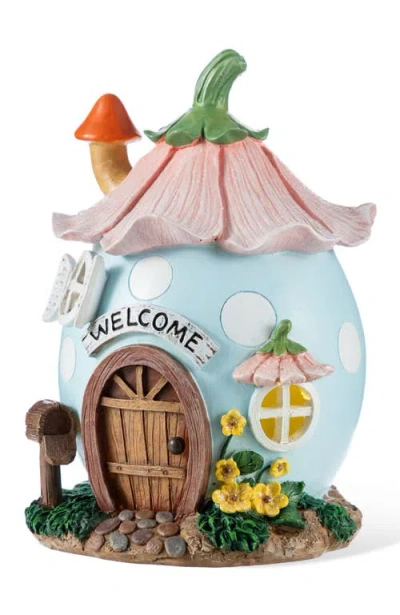Glitzhome 8"h Lighted Easter Resin Egg Shaped House Table Decor In Multi