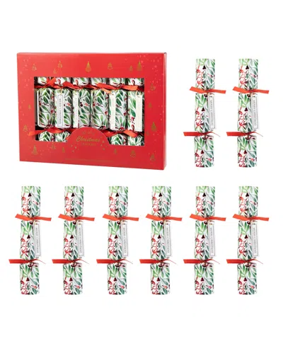 Glitzhome 8pk 1.50''d X 10.00''h Christmas Holy Leaves Party Cracker With Gift Contents In Multi