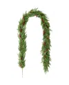 Glitzhome 9 Ft Polyethylene Christmas Dripping Cedar Garland With Berries In Multi