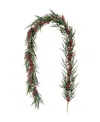 Glitzhome 9 Ft Polyethylene Christmas Dripping Eucalyptus Garland With Berries In Multi