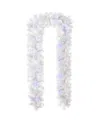 Glitzhome 9 Ft Pre-lit Snow Flocked Pine Christmas Garland In Multi