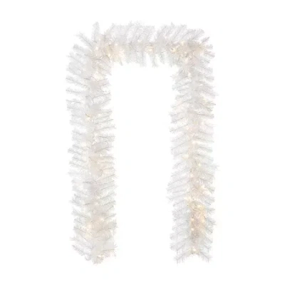 Glitzhome 9ft Pre-lit White Pine Christmas Indoor Garland