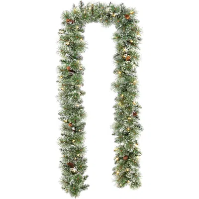 Glitzhome 9ft Pre-lit Artificial Christmas Garlands With Timer In Green