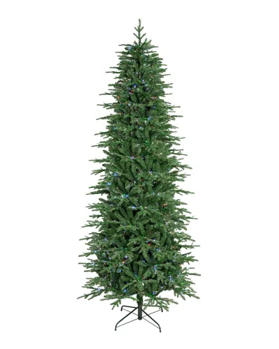 Glitzhome 9ft Pre-lit Slim Fir Christmas Tree In Green