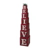 Glitzhome Believe Block Christmas Yard Art In Red