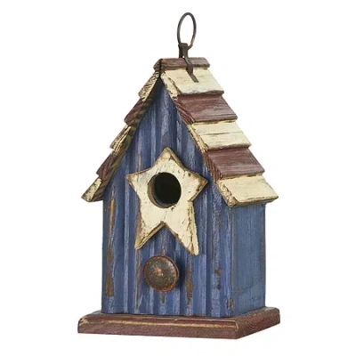 Glitzhome Bird House In Blue
