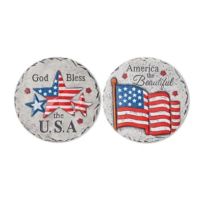 Glitzhome Cement Flag And Stars Stepping Stone Stepping Stone Kit In Multi