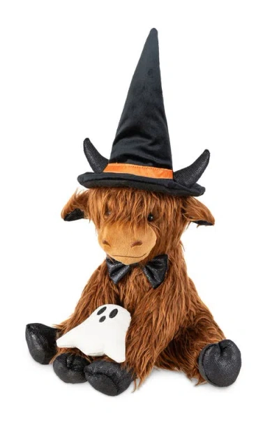 Glitzhome Christmas Fabric Highland Cow Table Decor In Black