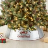 Glitzhome Christmas Galvanized Metal Tree Collar In Silver