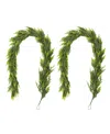 Glitzhome Christmas Greenery Dripping Garlands, Set Of 2 In Multi
