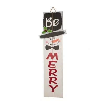 Glitzhome Christmas Porch Sign In White