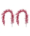 Glitzhome Christmas Red Berries Garlands, Set Of 2 In Multi