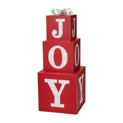 Glitzhome Christmas Yard Art In Red