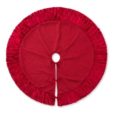 Glitzhome Deluxe Velvet Christmas Tree Skirts In Burgundy
