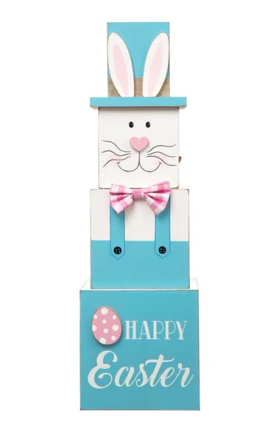 Glitzhome Double Sided Easter And July 4th Wooden Porch Decor In Blue